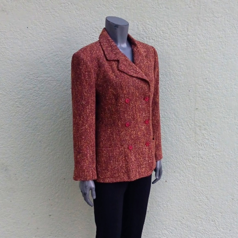 Arthur Chapnik Collection Women's Vimtage Brown Double Breasted Luxe Blazer